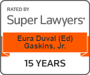 Rated By Super Lawyers, Eura Duval (Ed) Gaskins, Jr., 15 Years
